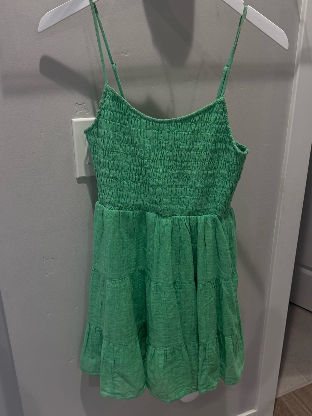 Women’s American Eagle Green Smocked Tiered Sundress